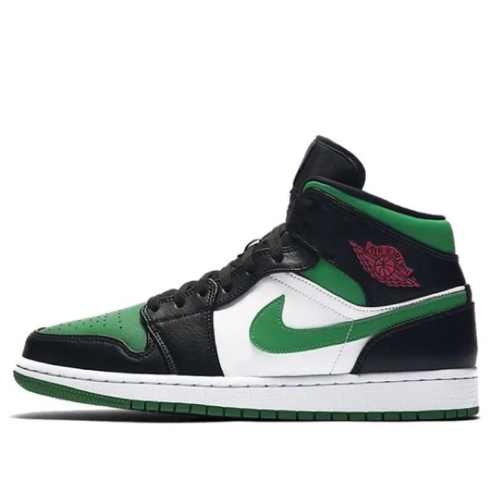 Nike Air Jordan 1 mid green toe pine green